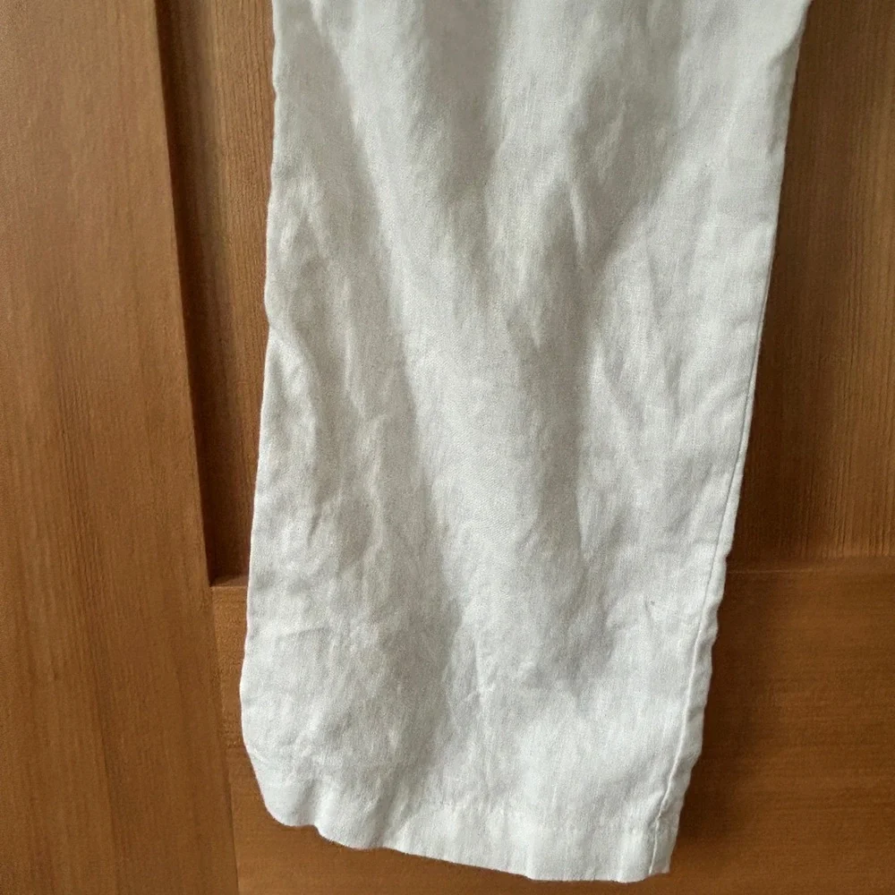 Drawstring White Linen Pants - Picture 5 of 6